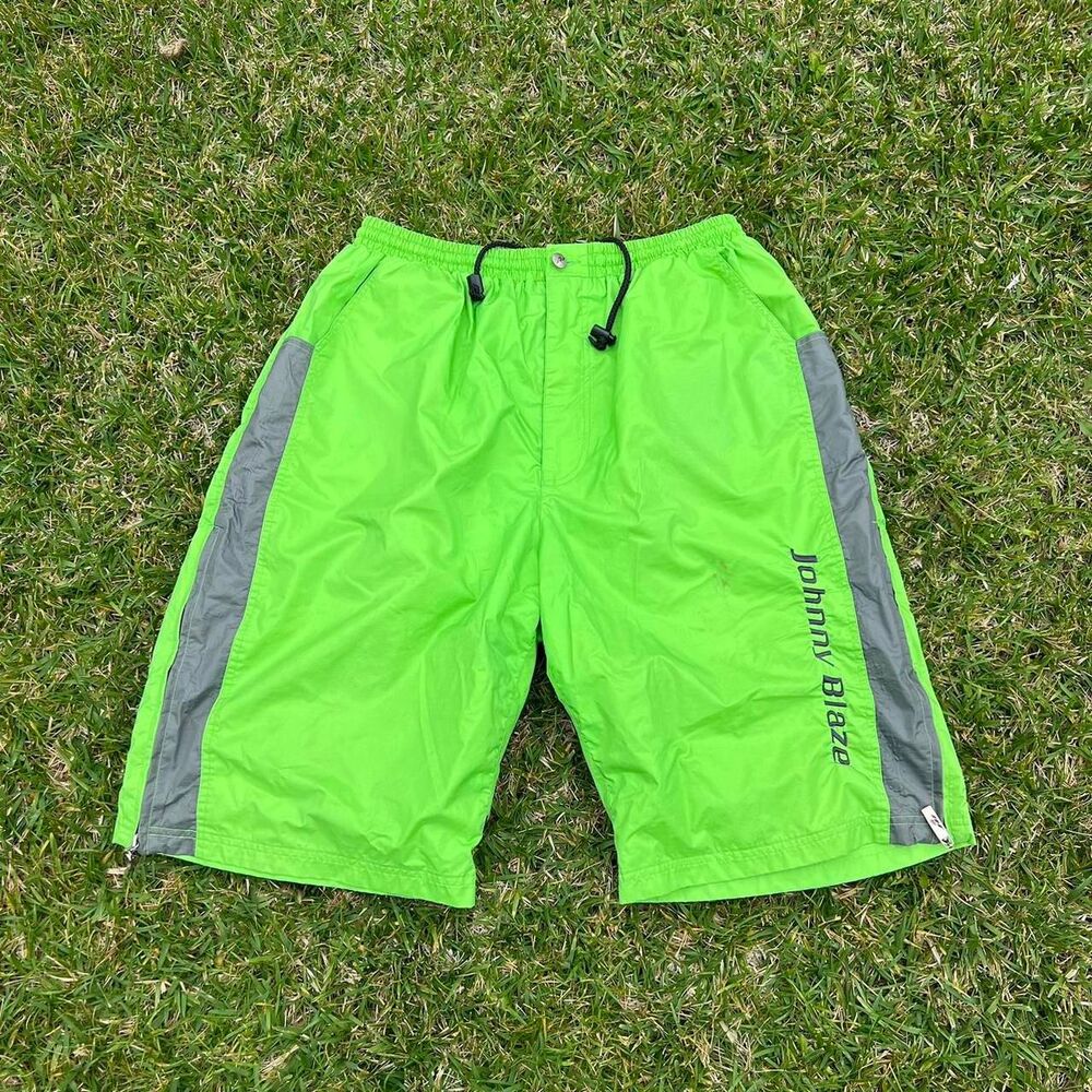 Johnny Blaze y2k swim trunks green mens size XL